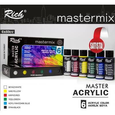 Rich Mastermix Akrilik Boya Seti 6 Renk 60 CC - 2