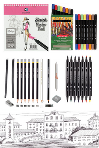 ALEX SCHOELLER - Alex Schoeller Çizim 15*15 cm 40Yp 200gr Derwent Academy Çift Taraflı Keçeli Kalem 8 Renk Çizim Seti ALEX SCHOELLER - Alex Schoeller Çizim 15*15 cm 40Yp 200gr Derwent Academy Çift Taraflı Keçeli Kalem 8 Renk Çizim Seti