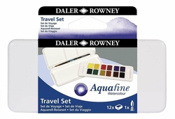 Daler Rowney Aquafine Travel Set Fırça Hediyeli Plastik Kutu 12li - Thumbnail