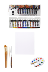 GLANCE - Art-x Rich Akrilik Boya Seti 12x12 ml 35x50 Tuval Başlangıç Seti