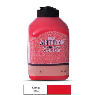 Artdeco Akrilik Boya 500 ml Kırmızı 3016 - 3016 KIRMIZI