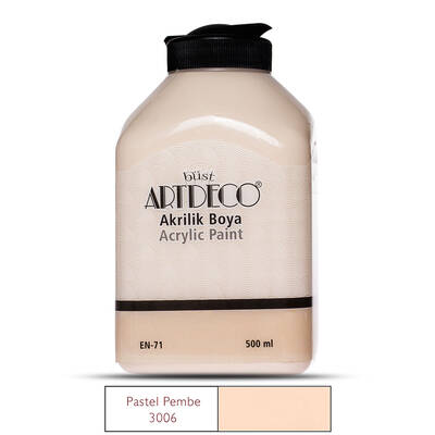 Artdeco Akrilik Boya 500 ml Pastel Pembe 3006 - 3006 PASTEL PEMBE 