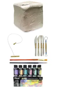 GLANCE - Beyaz Seramik Hamuru 6 kg Kil Rich Mastermix Akrilik Boya Seti Pastel Renkler 6lı 60cc Set GLANCE - Beyaz Seramik Hamuru 6 kg Kil Rich Mastermix Akrilik Boya Seti Pastel Renkler 6lı 60cc Set