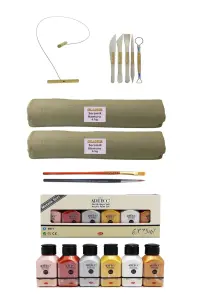 GLANCE - Beyaz Seramik Hamuru 6x2 Kg Kil Kesme Teli 5'li Ebeşuar Artdeco Akrilik Boya 6x75 Ml Metalik Renkler GLANCE - Beyaz Seramik Hamuru 6x2 Kg Kil Kesme Teli 5'li Ebeşuar Artdeco Akrilik Boya 6x75 Ml Metalik Renkler