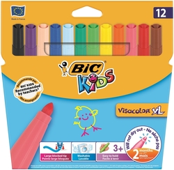 Bic Visa Yıkanabilir Jumbo Keçeli XL Boya Kalemi 12'li Kutu - Thumbnail