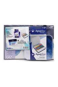 GLANCE - Daler Rowney Aquafine 24'lü Yarım Tablet Suluboya Seti Canson Montval Suluboya Defteri 18x25cm 300gr