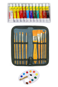 GLANCE - Daler Rowney Gold Taklon 10'lu Çantalı Fırça Seti Fanart Academy 12 x 12ml Akrilik Boya Seti GLANCE - Daler Rowney Gold Taklon 10'lu Çantalı Fırça Seti Fanart Academy 12 x 12ml Akrilik Boya Seti