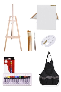 GLANCE - Daler Rowney Simply Yağlı Boya 12 Renk x 12 ml Ayaklı Şövale Seti