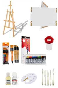 GLANCE - Daler Rowney Simply Yağlı Boya 12 Renk x 12 ml Tüplü 35X50 Tuval Seti