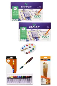 GLANCE - Daller Rowney Simply 12X12ML 12 Renk Akrilik Boya Canson Resim Defteri 180 GR A3 30 YP Spiralli Set GLANCE - Daller Rowney Simply 12X12ML 12 Renk Akrilik Boya Canson Resim Defteri 180 GR A3 30 YP Spiralli Set