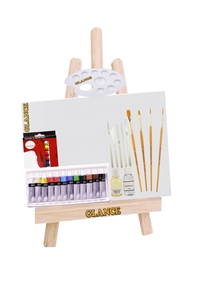 GLANCE - Daller Rowney Simply 12X12ML 12 Renk Ekonomik Yağlı Boya Masa Üstü Şövale Başlangıç Seti