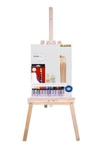 GLANCE - Daller Rowney Simply 12X12ML 12 Renk Yağlı Boya Ayaklı Şövale Başlangıç Seti 25x35 2'Lİ Tuval