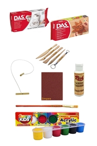 GLANCE - Das Beyaz Kahve Seramik Kili 2x500gr FunnyKids 15 ML Akrilik 6lı Vernik Zımpara Hamur Kesme Teli Set GLANCE - Das Beyaz Kahve Seramik Kili 2x500gr FunnyKids 15 ML Akrilik 6lı Vernik Zımpara Hamur Kesme Teli Set