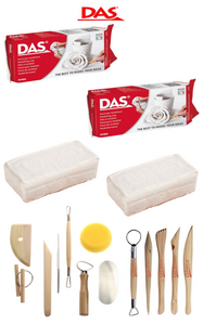 - Das Beyaz Seramik Kili 2x500gr 13'lü Şekillendirme seti  - Das Beyaz Seramik Kili 2x500gr 13'lü Şekillendirme seti