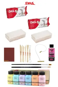 GLANCE - Das Beyaz Seramik Kili 2x500gr Artdeco Akrilik Boya 6x75 Pastel Renkler GLANCE - Das Beyaz Seramik Kili 2x500gr Artdeco Akrilik Boya 6x75 Pastel Renkler