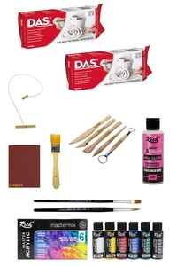 GLANCE - Das Beyaz Seramik Kili 2x500gr Rich Mastermix Akrilik Boya Ana Renkler 6lı 60cc Set GLANCE - Das Beyaz Seramik Kili 2x500gr Rich Mastermix Akrilik Boya Ana Renkler 6lı 60cc Set