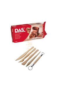 GLANCE - DAS KAHVE SERAMİK KİLİ 500 GR+MODELAJ KALEMİ EBEŞUAR 5 Lİ AHŞAP SET