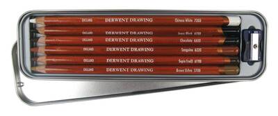 Derwent Drawing Pencils Renkli Çizim Kalem Seti 6'lı Teneke Kutu - 1
