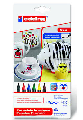 Edding Porselen Kalemi 6'lı Set Standart Renkler E-4200 - 1