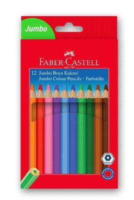 Faber Castell Jumbo Kuru Boya Kalemi 12'li Tam Boy - 1