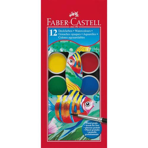 Faber Castell Suluboya 12 Renk Büyük Boy - 1