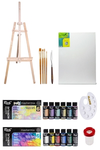 GLANCE - Fanart 35x50 Tuval 3 Ayaklı Şövale Daler Fırça Rich Master Mix 6 Pastel 6 Canlı Renkler Akrilik Set GLANCE - Fanart 35x50 Tuval 3 Ayaklı Şövale Daler Fırça Rich Master Mix 6 Pastel 6 Canlı Renkler Akrilik Set
