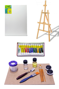 GLANCE - Fanart 50x70 cm Tuval 3 Ayaklı Şövale Yağlı Boya Seti Ahşap Palet Yağdanlık Metal Spatul GLANCE - Fanart 50x70 cm Tuval 3 Ayaklı Şövale Yağlı Boya Seti Ahşap Palet Yağdanlık Metal Spatul