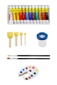 GLANCE - Fanart Academy Akrilik Boya Seti 12 Renk x 12ml Pon Pon Fırça Seti 4'lü Su Kabı Palet GLANCE - Fanart Academy Akrilik Boya Seti 12 Renk x 12ml Pon Pon Fırça Seti 4'lü Su Kabı Palet