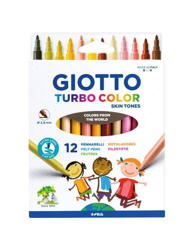 Giotto Turbo Color 12'li Keçeli Kalem Skin Tones - 1