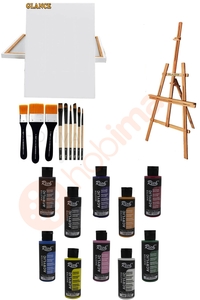 GLANCE - GLANCE 50X70 TUVAL+10'LU AKRİLİK+6+3KARMA FIRÇA ŞOVALE SETİ GLANCE - GLANCE 50X70 TUVAL+10'LU AKRİLİK+6+3KARMA FIRÇA ŞOVALE SETİ