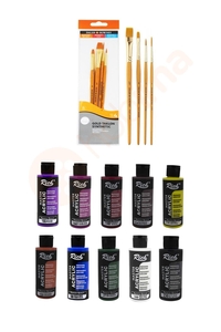 GLANCE - Glance Akrilik Boya 10'lu 4'lü Fırça Hediyeli Set GLANCE - Glance Akrilik Boya 10'lu 4'lü Fırça Hediyeli Set