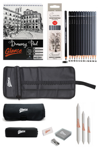 GLANCE - Glance Eskiz Defteri St.petersburg Dereceli Kalem Çantalı Eskiz Set