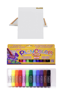 GLANCE - Instant Playcolor One İnstant Jel Guaj Boya Stick Basic 12'li + 25x35 Tuval