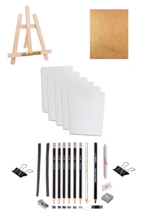 GLANCE - Karakalem Eskiz Çizim Masaüstü Şövale Duralit Seti Duralit