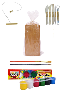 GLANCE - Kırmızı Çömlek Çamuru 10 kg Kesme Teli 5'li Ebeşuarlı 15 ML Akrilik 6 lı Set GLANCE - Kırmızı Çömlek Çamuru 10 kg Kesme Teli 5'li Ebeşuarlı 15 ML Akrilik 6 lı Set