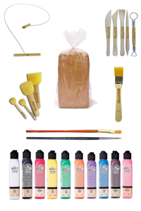 GLANCE - Kırmızı Çömlek Çamuru 5 kg Artdeco 10x140 ML Akrilik Boya Kesme Teli 5'li Ebeşuar Fırça Ponpon Set GLANCE - Kırmızı Çömlek Çamuru 5 kg Artdeco 10x140 ML Akrilik Boya Kesme Teli 5'li Ebeşuar Fırça Ponpon Set