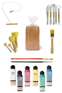 GLANCE - Kırmızı Çömlek Çamuru 5 kg Artdeco 6x140 ML Akrilik Boya Kesme Teli 5'li Ebeşuar Fırça Ponpon Set GLANCE - Kırmızı Çömlek Çamuru 5 kg Artdeco 6x140 ML Akrilik Boya Kesme Teli 5'li Ebeşuar Fırça Ponpon Set