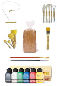 GLANCE - Kırmızı Çömlek Çamuru 5kg Artdeco Akrilik Boya 6x75 Ml Canlı Kesme Teli 5'li Ebeşuar Fırça Ponpon GLANCE - Kırmızı Çömlek Çamuru 5kg Artdeco Akrilik Boya 6x75 Ml Canlı Kesme Teli 5'li Ebeşuar Fırça Ponpon