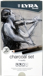 Lyra Rembrandt Metal Kutu Charcoal Set 11'li - 1