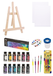 GLANCE - Masaüstü Şövale Rich Master Mix 60 cc Akrilik 12 Lİ Başlangıç Set