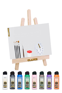 GLANCE - Mini Şövale Artdeco 140 ml Gold Multi Surface Akrilik Boya Seti 8'li Profesyonel Başlangıç Seti GLANCE - Mini Şövale Artdeco 140 ml Gold Multi Surface Akrilik Boya Seti 8'li Profesyonel Başlangıç Seti