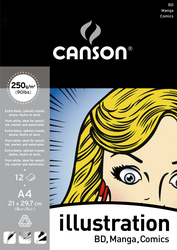 CANSON - Canson Manga Çizim Defteri A4 250 Gram 12 Yaprak
