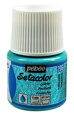 Pebeo Setacolor Kumaş Boyası Glitter 45ml Turquoise 206 - 1