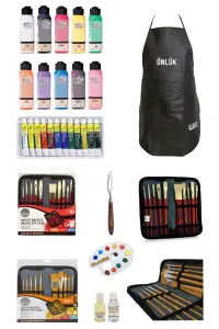 GLANCE - Profesyonel Fanart Academy 12x12 Ml Yağlı Boya Artdeco 140 Ml Akrilik Boya Gereçleri