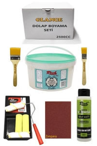 GLANCE - Rich 2500 cc 3,5kg Multi Surface Alaçatı Dolap Boyama Seti Mobilya Boyama Seti YarıMat Tava Rulo Set GLANCE - Rich 2500 cc 3,5kg Multi Surface Alaçatı Dolap Boyama Seti Mobilya Boyama Seti YarıMat Tava Rulo Set