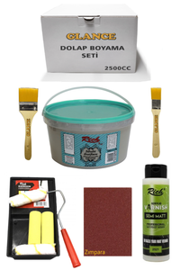 GLANCE - Rich 2500 cc 3,5kg Multi Surface Granit Dolap Boyama Seti Mobilya Boyama Seti Yarı Mat Tava Rulo Set GLANCE - Rich 2500 cc 3,5kg Multi Surface Granit Dolap Boyama Seti Mobilya Boyama Seti Yarı Mat Tava Rulo Set