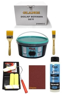 GLANCE - Rich 2500cc 3,5kg Multi Surface Siyah Dolap Boyama Seti Mobilya Boyama Seti Mat Vernik Tava Rulo Set GLANCE - Rich 2500cc 3,5kg Multi Surface Siyah Dolap Boyama Seti Mobilya Boyama Seti Mat Vernik Tava Rulo Set