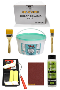 GLANCE - Rich 2500cc 3,5kg Multi Antik Beyaz Surface Dolap Boyama Seti Mobilya Boyama Seti YarıMat TavaRuloSet GLANCE - Rich 2500cc 3,5kg Multi Antik Beyaz Surface Dolap Boyama Seti Mobilya Boyama Seti YarıMat TavaRuloSet