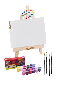 GLANCE - Rich Funny Kids 25 Ml Akrilik 12 Li 25x35 Tuval Masaüstü Şövale Seti