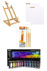 GLANCE - RİCH MASTER-MİX AKRİLİK SET 12 Lİ 60 CC 25X35 Tuval 2'li-Daller Rowney Gold Taklon Short Fırça Seti GLANCE - RİCH MASTER-MİX AKRİLİK SET 12 Lİ 60 CC 25X35 Tuval 2'li-Daller Rowney Gold Taklon Short Fırça Seti